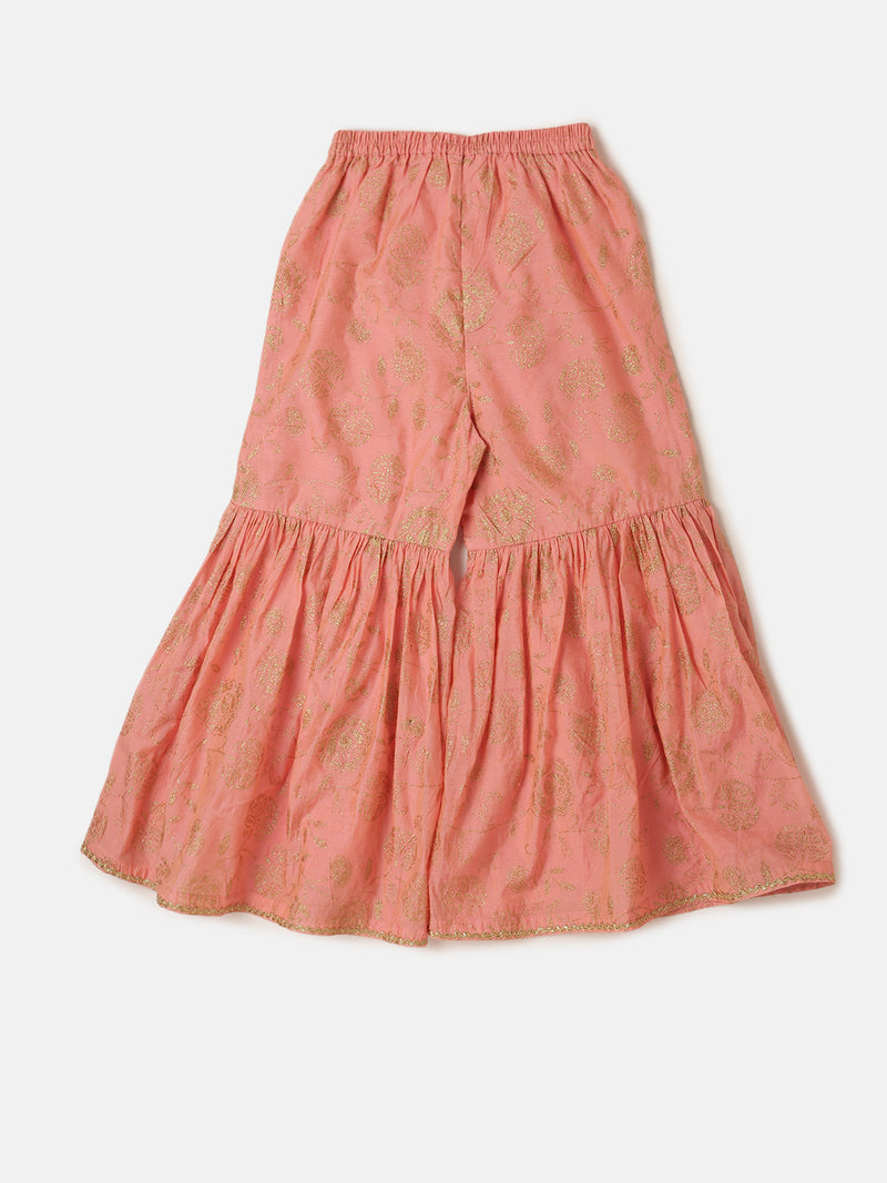 PIPIN Girls Sharara Set Solid Polyester Red & White - De Moza