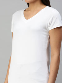 De Moza Women's Half Sleeve Top White