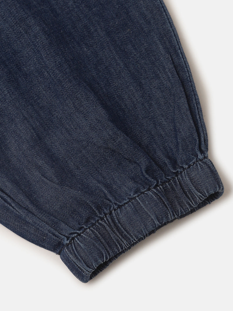 PIPIN Girls Jeans Solid Cotton Mid Blue - De Moza
