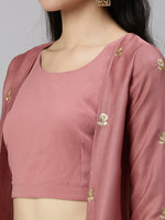 De Moza Women’s Lehenga Set Mauve (3Piece set)