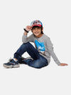 Kids - Boys Printed Sweatshirt Grey Melange