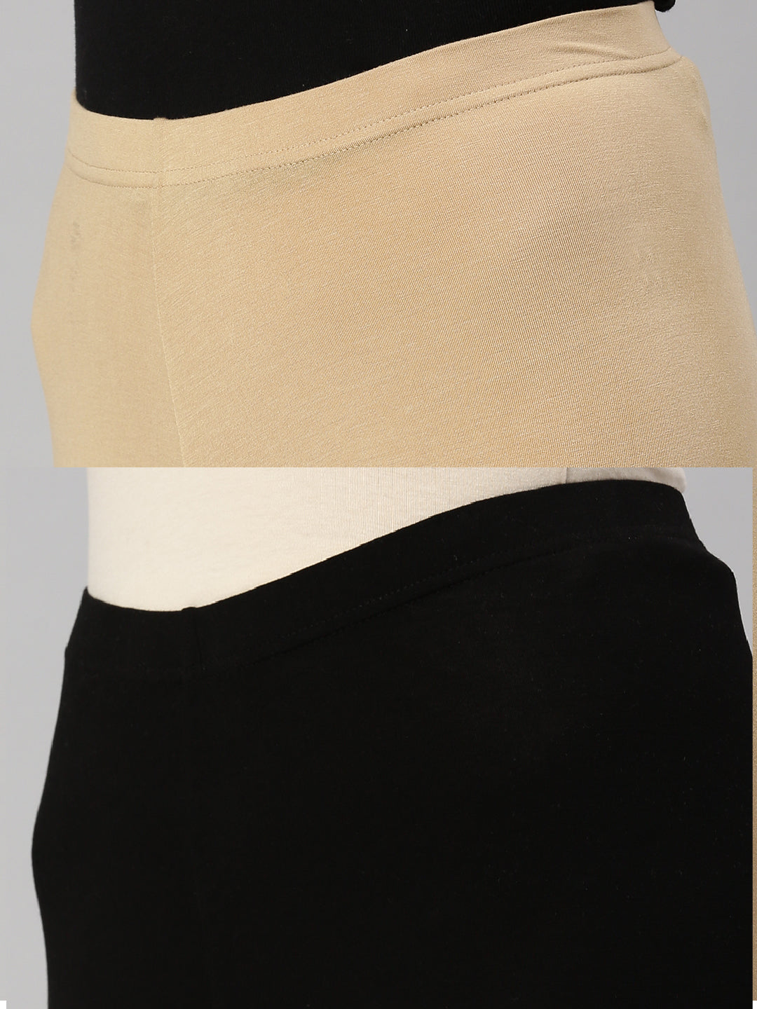 Pack of 2 De Moza Ladies Tights Skin & Black