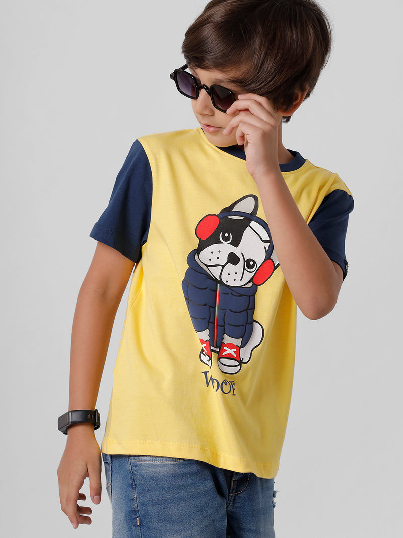 PIPIN Boys Printed T-shirt Yellow