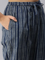 De Moza Ladies Printed Pyjama Set Navy Blue