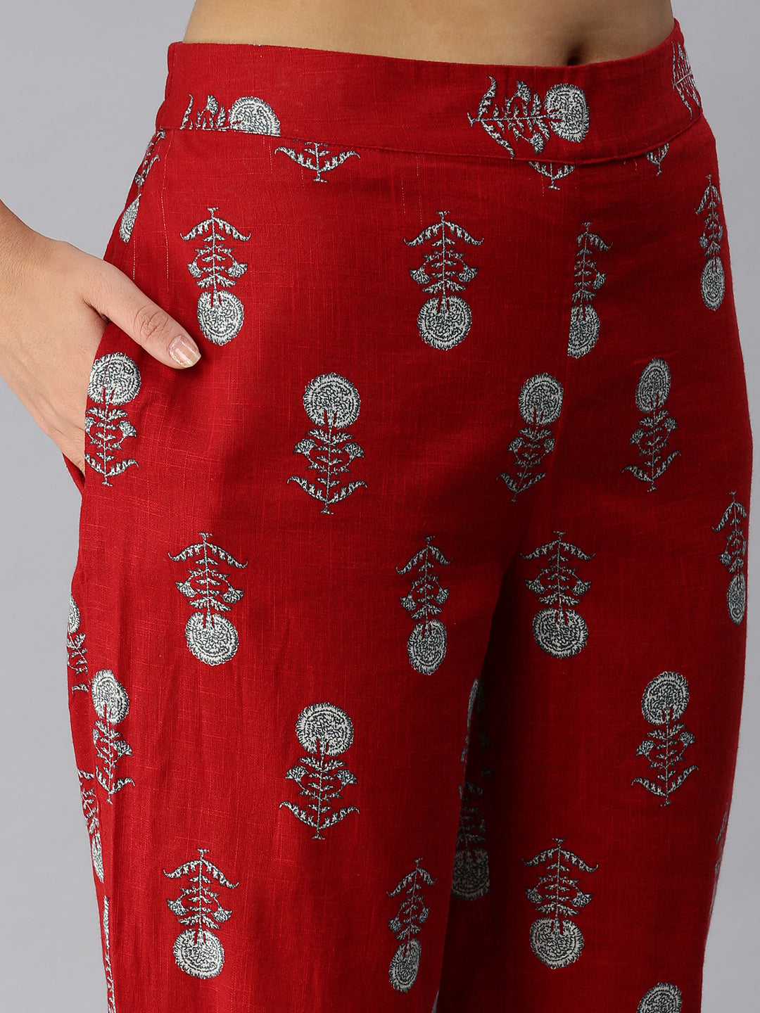 De Moza Ladies Printed Pyjama Set Red