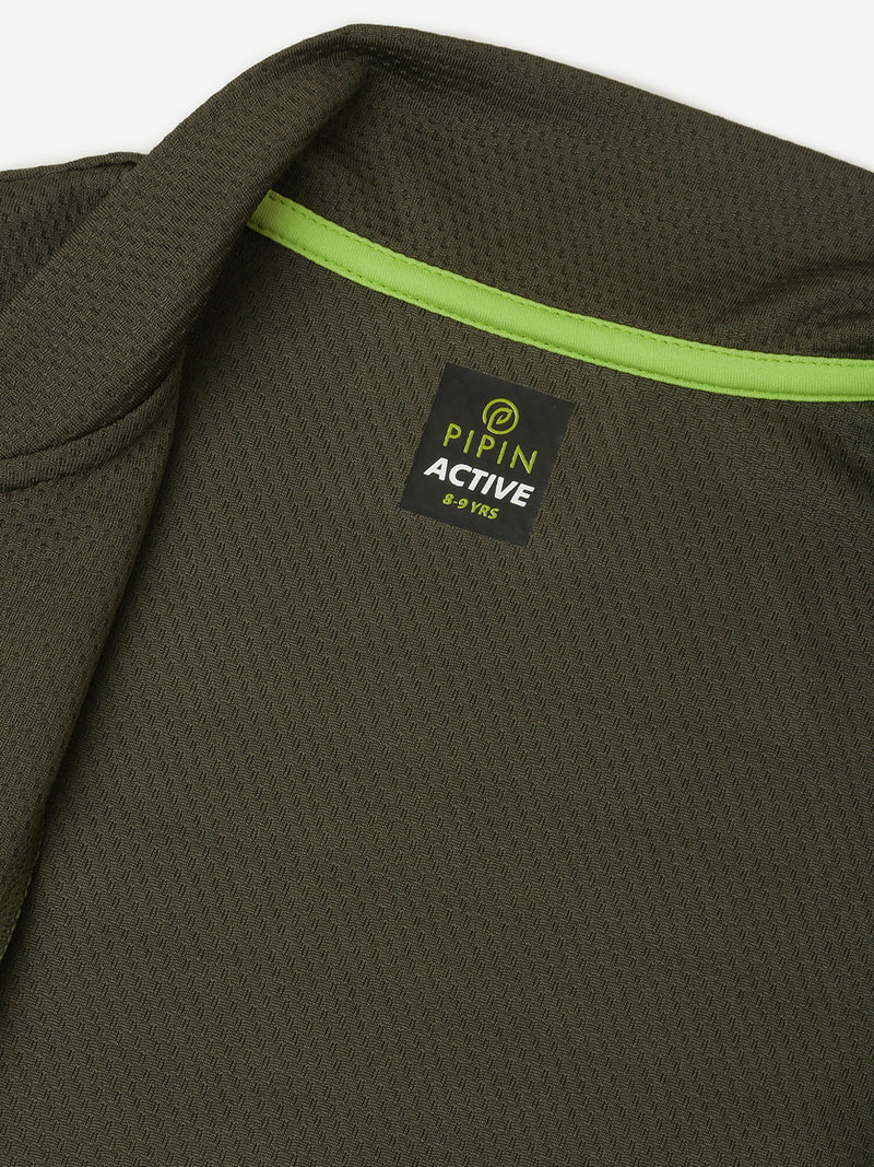 Kids – Boys Active wear Jacket Olive Green