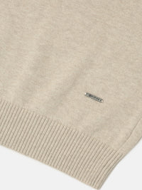 Kids - Boys Winter Sweatshirt Bright Beige Melange - De Moza