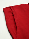 De Moza Womens Cigarette Pant Solid Cotton True Red - De Moza