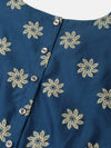 Pipin Girls Printed Lehanga Set Dark Blue