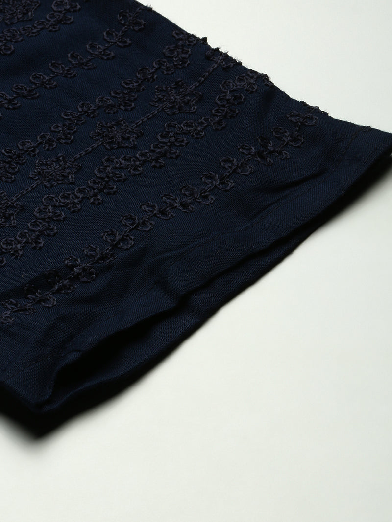 De Moza Ladies Cigarette Pant Navy Blue