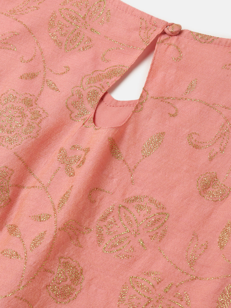 PIPIN Girls Sharara Set Solid Polyester Red & White - De Moza