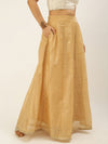 De Moza Women's Co-Ords Sets (Skirt & Blouse) Gold & OffWhite
