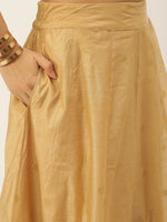 De Moza Women's Co-Ords Sets (Skirt & Blouse) Gold & OffWhite