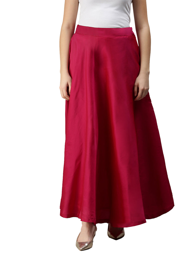 De Moza Women's Co-Ords Sets (Skirt & Blouse) Magenta & Magenta