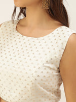 De Moza Women's Co-Ords Sets (Skirt & Blouse) Gold & OffWhite