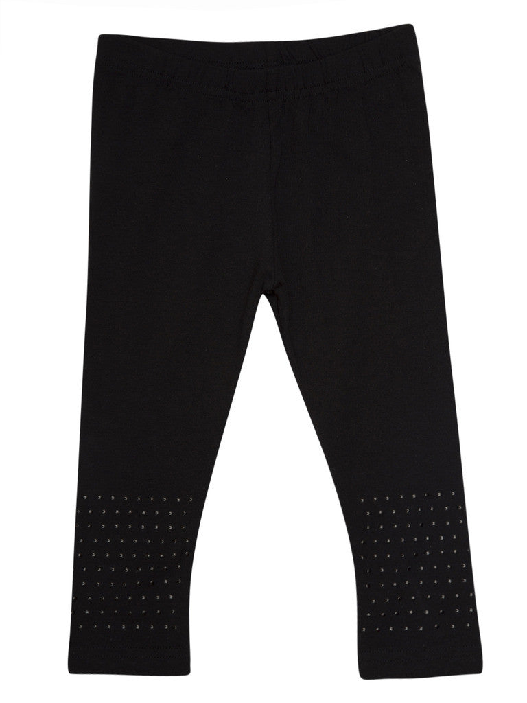 De Moza- Girls Ankle Length Leggings Solid  Black - De Moza (9009716419)