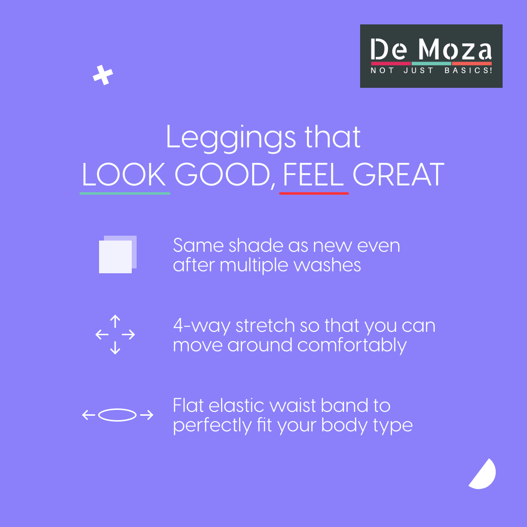De Moza Women's Premium Ankle Length Leggings Solid Cotton Fuchsia - De Moza