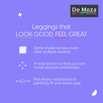 De Moza Ladies Ankle Length Leggings Solid Cotton Light Purple - De Moza