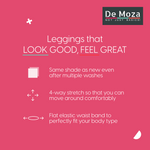 De Moza Ladies Ankle Length Leggings Solid Cotton Dark Purple - De Moza