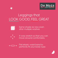 De Moza Women's Premium Ankle Length Leggings Solid Cotton White - De Moza