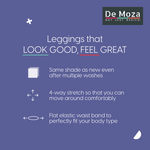De Moza Ladies Ankle Length Leggings Solid Cotton Coffee Brown - De Moza