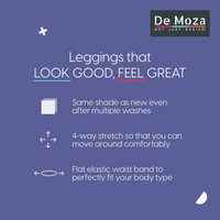 De Moza Women's Premium Ankle Length Leggings Solid Cotton Leaf Green - De Moza