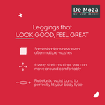 De Moza Ladies Ankle Length Leggings Solid Cotton Light Red - De Moza