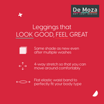 De Moza Women's Premium Ankle Length Leggings Solid Cotton Beige - De Moza