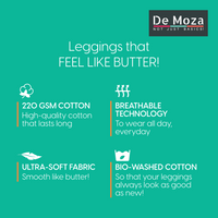 De Moza Ladies Ankle Length Leggings Solid Cotton Golden Beige - De Moza
