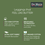 De Moza Women's Premium Ankle Length Leggings Solid Cotton Leaf Green - De Moza