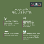 De Moza Women's Premium Ankle Length Leggings Solid Cotton Offwhite - De Moza