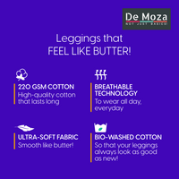 De Moza Ladies Ankle Length Leggings Solid Cotton Olive Green - De Moza