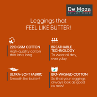 De Moza Women's Premium Ankle Length Leggings Solid Cotton White - De Moza