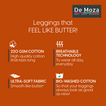 De Moza Women's Premium Ankle Length Leggings Solid Cotton Brick Red - De Moza