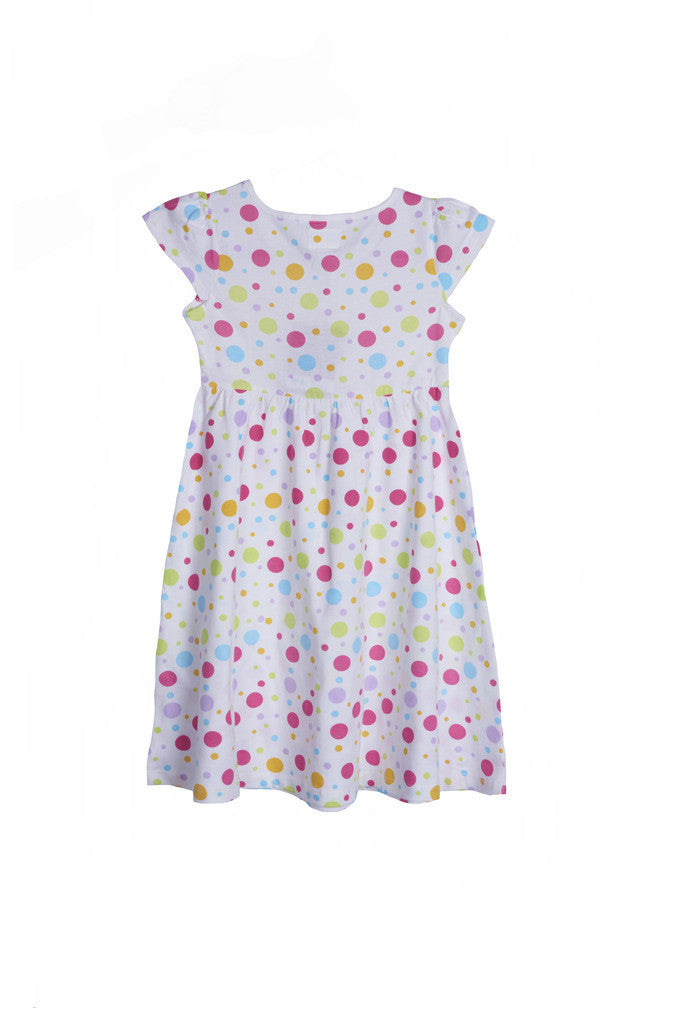 De Moza- Girls Knit Printed White Dress - De Moza (9187116302)