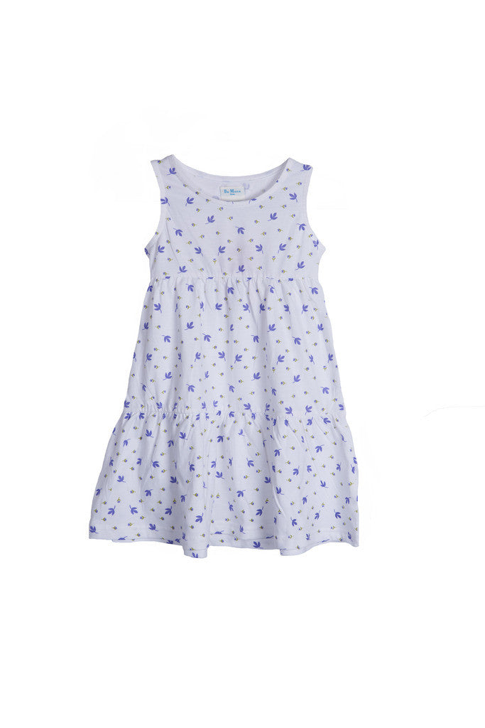 De Moza-Girls Knit Printed White Dress - De Moza (9187116878)