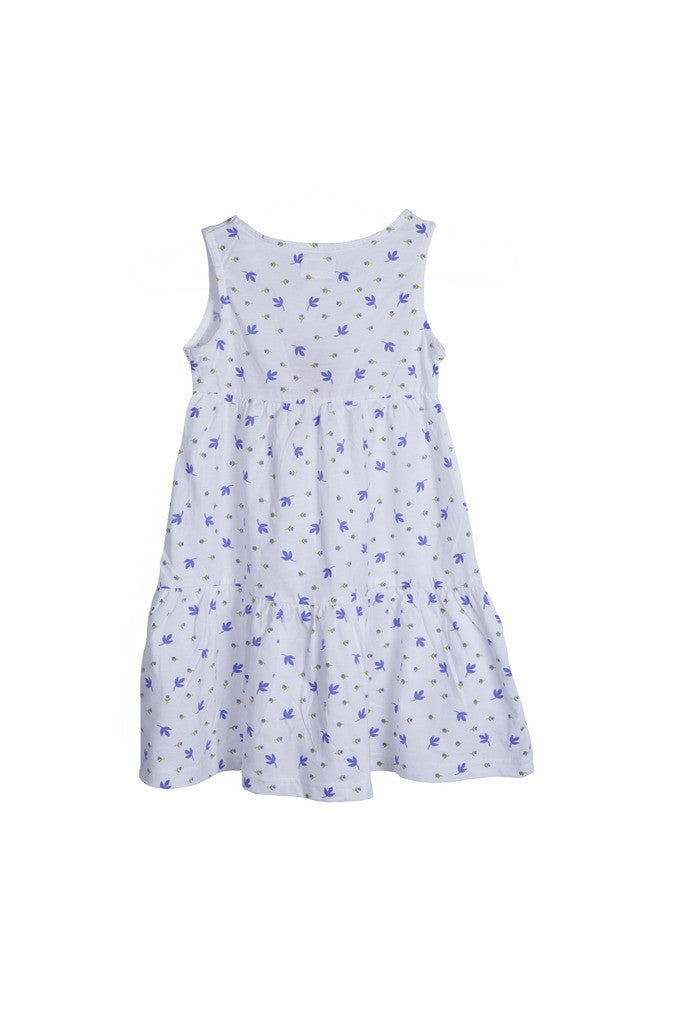 De Moza-Girls Knit Printed White Dress - De Moza (9187116878)