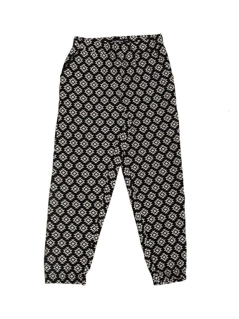 De Moza Kids - Girls Printed Harem Pant Knit Bottom Cotton Black - De Moza (4464288104511)