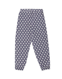 De Moza Kids - Girls Printed Harem Pant Knit Bottom Cotton Navy Blue - De Moza (4464288137279)