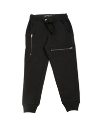 De Moza Kids - Girls Jogger Knit Bottom Solid Cotton Black - De Moza (4464289677375)
