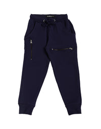 De Moza Kids - Girls Jogger Knit Bottom Solid Cotton Navy Blue - De Moza (4464289775679)