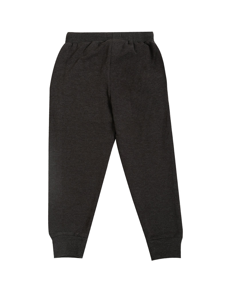 De Moza Kids - Girls Jogger Knit Bottom Solid Cotton Anthra Melange - De Moza (4464289808447)