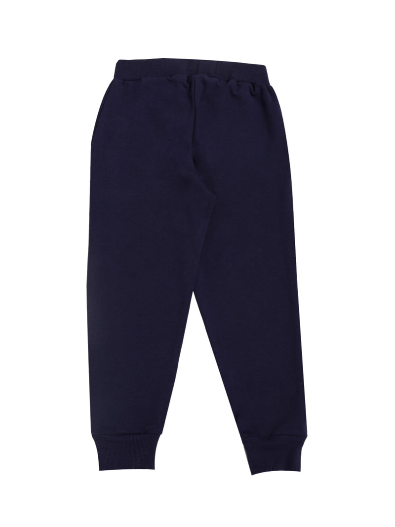 De Moza Kids - Girls Jogger Knit Bottom Placement Print Cotton Dark Navy Blue - De Moza (4464289906751)