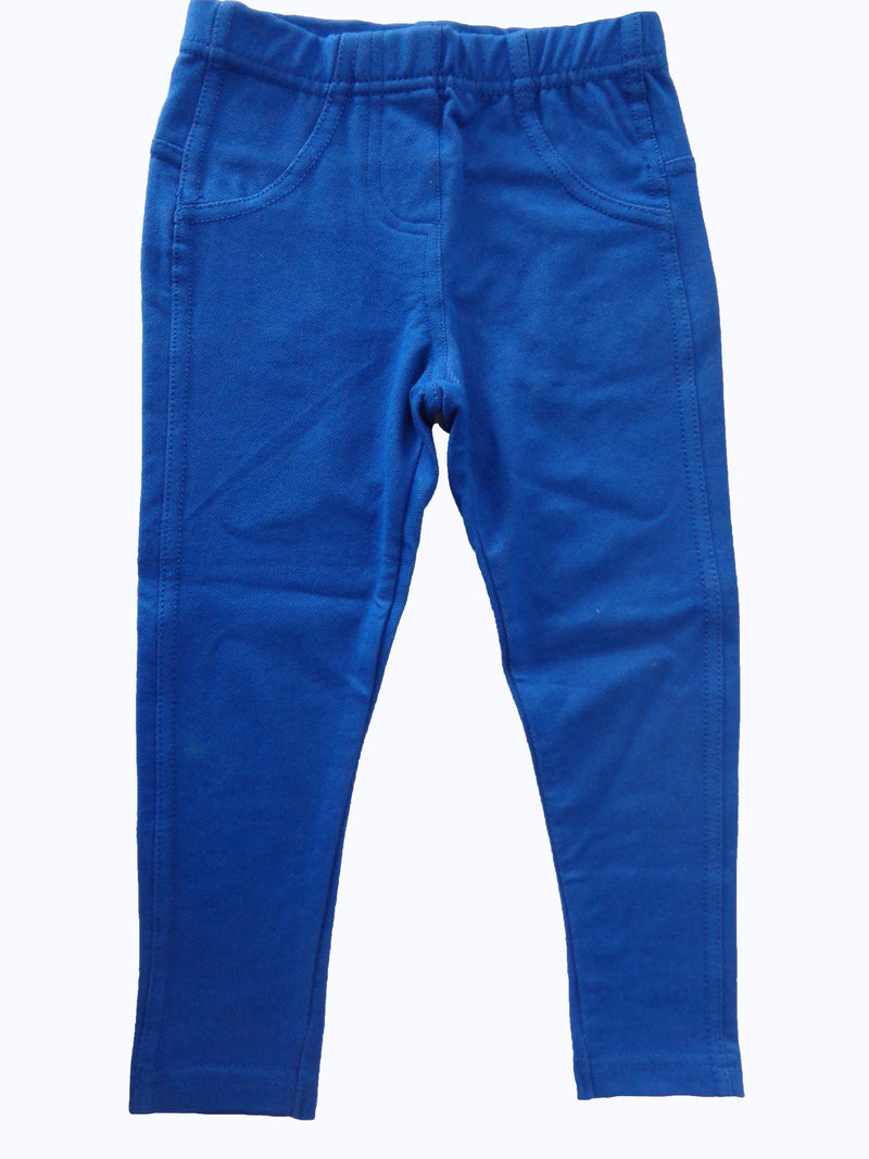 De Moza Kids - Girls Jeggings Solid Cotton Lycra Cobalt - De Moza (4465228120127)