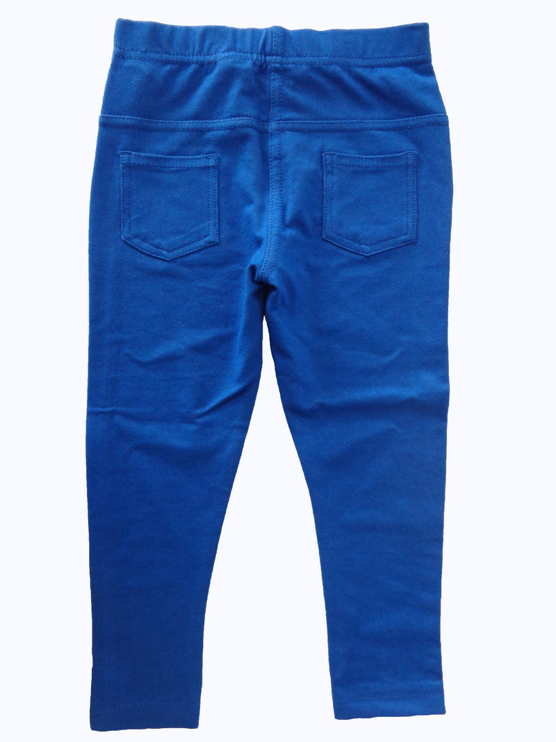 De Moza Kids - Girls Jeggings Solid Cotton Lycra Cobalt - De Moza (4465228120127)
