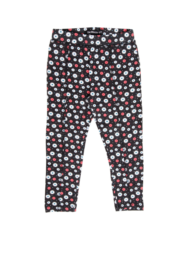 Kids - Girls Printed Leggings Black - De Moza (1940693811263)