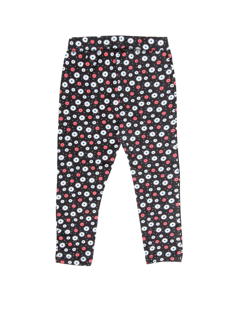 Kids - Girls Printed Leggings Black - De Moza (1940693811263)