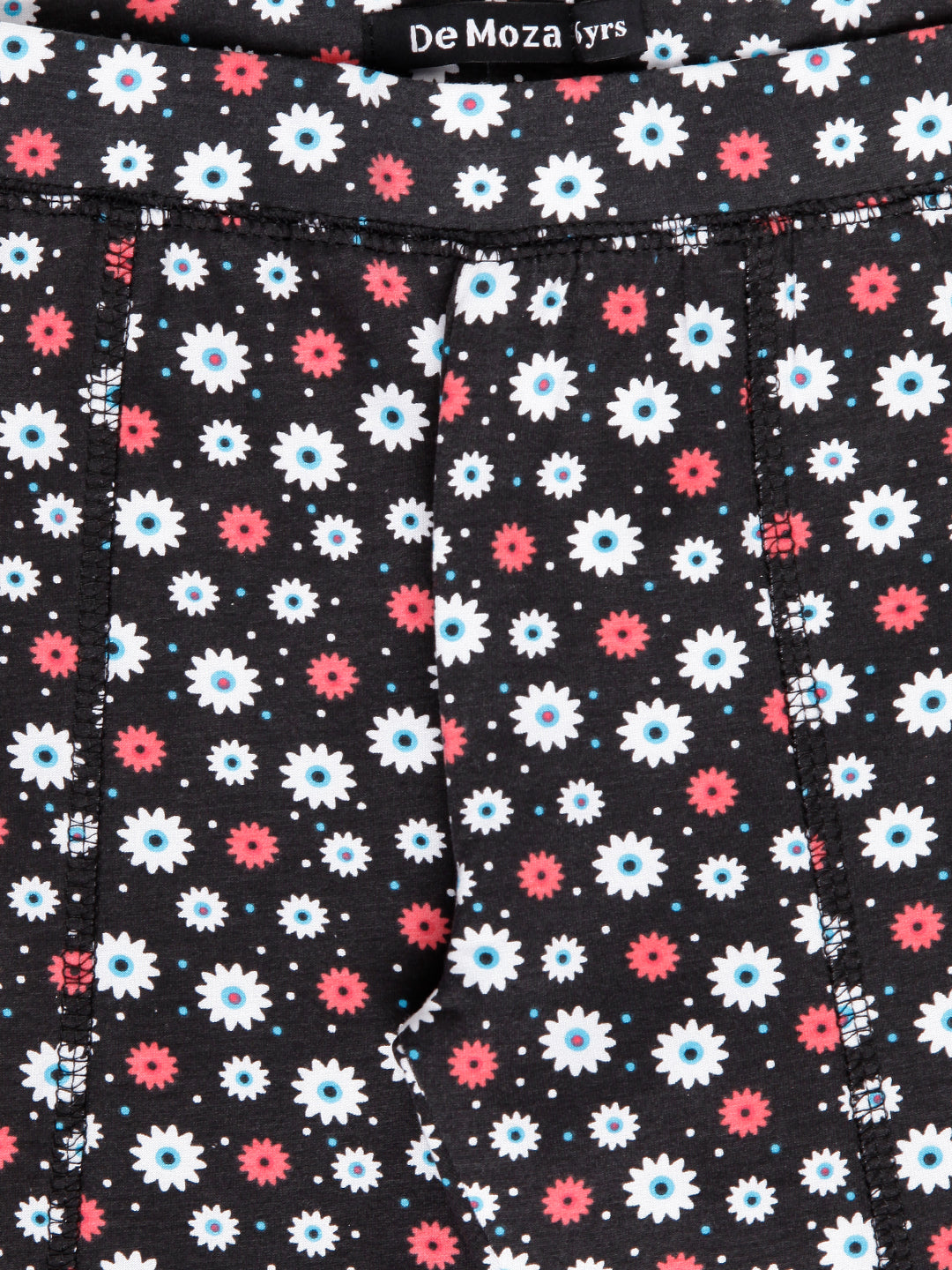 Kids - Girls Printed Leggings Black - De Moza (1940693811263)