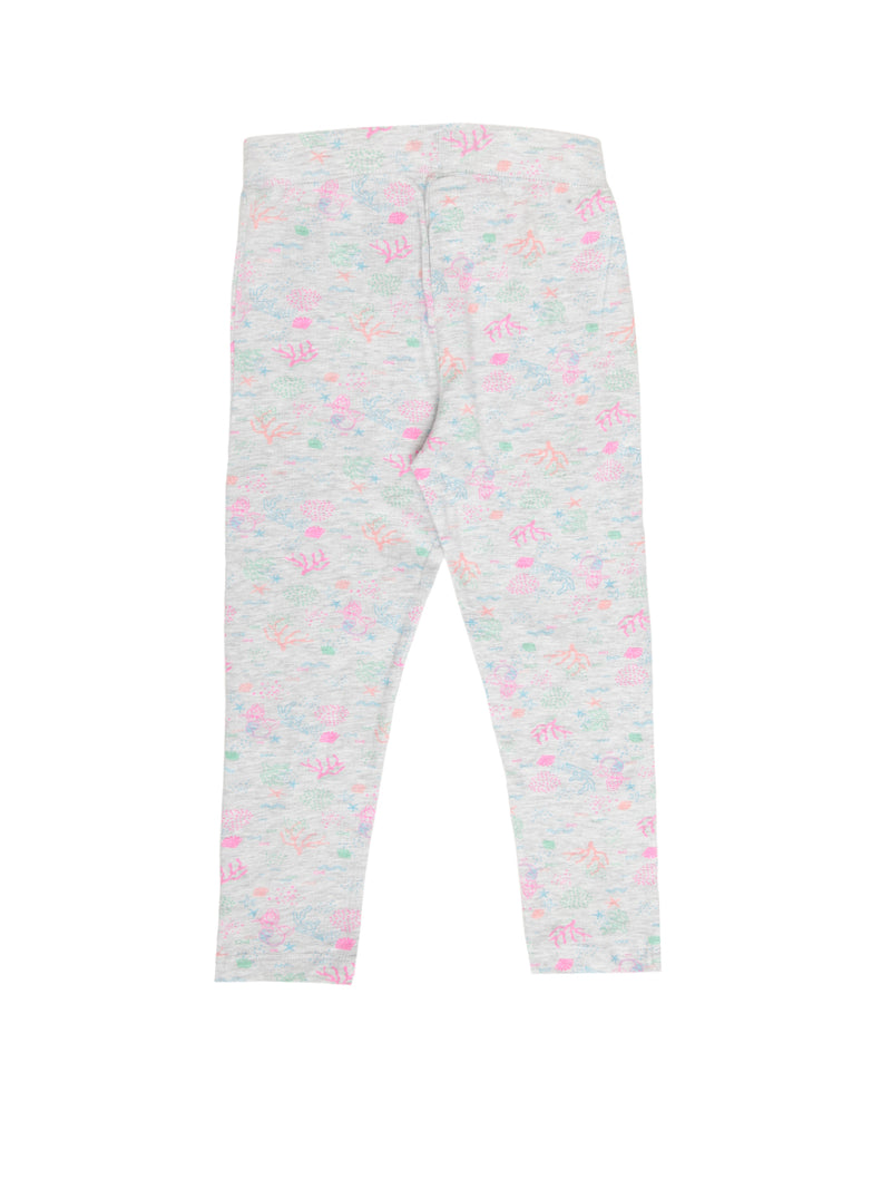 Kids - Girls Printed Leggings Grey Melange - De Moza (1940700758079)