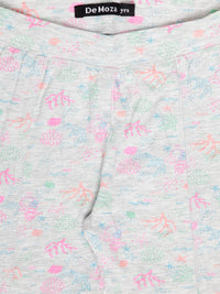 Kids - Girls Printed Leggings Grey Melange - De Moza (1940700758079)